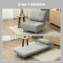 2-i-1 Bäddsoffa Fåtölj Manchester Grå 193 x 82 cm