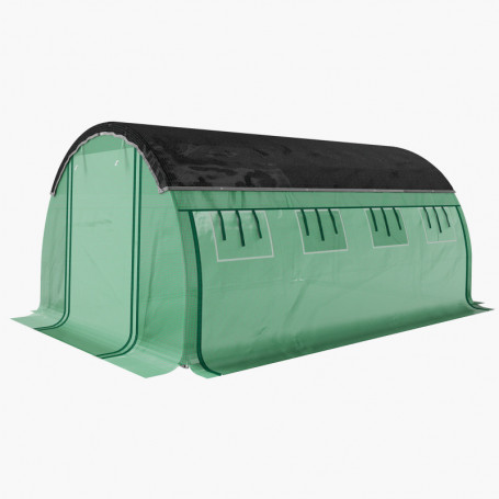 Tunnel Växthus 4 x 3 x 2 m med Solskyddsnät stålram, grön