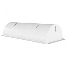 Mini Tunnel Växthus med Nätfönster 200 x 80 x 45 cm, vit