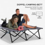 Campingsäng för 2 Personer 193 x 125 x 40 cm, grå