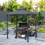 Grill Paviljong med Hyllor Flamskyddad 243 x 148 x 248 cm, Grå