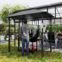 Grill Paviljong med Hyllor Flamskyddad 243 x 148 x 248 cm, Grå