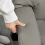 Avslappningsfåtölj med Massage och Pall Roterbar Läder Beige