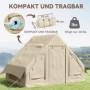 Uppblåsbart Campingtält Nätfönster Vattentätt  - Beige