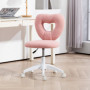Kontorsstol, Hjärtformat Ryggstöd Teddy Fleece Rosa