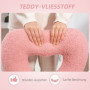Kontorsstol, Hjärtformat Ryggstöd Teddy Fleece Rosa