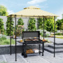 Grill Paviljong Flamskyddad med LED Beige 240 x 150 x 258 cm