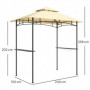 Grill Paviljong Flamskyddad med LED Beige 240 x 150 x 258 cm