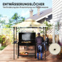 Grill Paviljong Flamskyddad med LED Beige 240 x 150 x 258 cm
