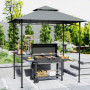 Grill Paviljong Flamskyddad med LED Mörkgrå 240 x 150 x 258 cm
