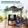 Grill Paviljong Flamskyddad med LED Mörkgrå 240 x 150 x 258 cm