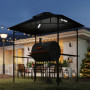 Grill Paviljong Flamskyddad med LED Mörkgrå 240 x 150 x 258 cm