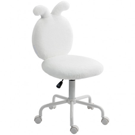Skrivbordsstol med Kaninöron, Teddy Fleece Vit