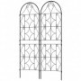 Spaljé Metall set om 2 Svart 50 x 150 cm