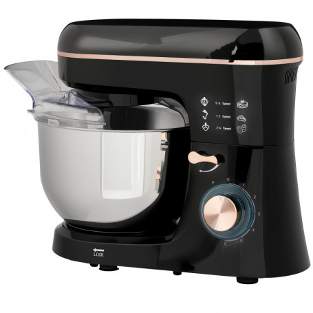 Köksmaskin 6 Hastigheter, 5,5L 1400 W Skål i Rostfritt Stål, Svart