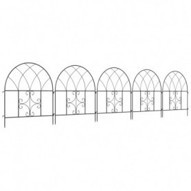 Trädgårdsstaket Stål 300 x 70 cm Dekorativt Svart