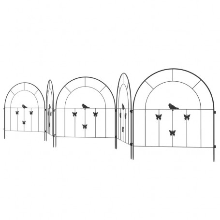 Trädgårdsstaket Metall 300 x 70 cm Dekorativt Svart