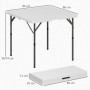 Hopfällbart Campingbord 86 x 86 x 74 cm vit