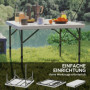 Hopfällbart Campingbord 86 x 86 x 74 cm vit