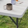 Hopfällbart Campingbord 86 x 86 x 74 cm vit