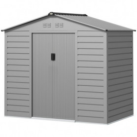 Redskapsbod 2,1 x 1,3 m i Stål, Låsbara Dörrar, Grå