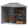 Redskapsbod 2,1 x 1,3 m i Stål, Låsbara Dörrar, Grå