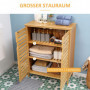 Kompakt Bambuskåp Lamelldesign Trä 68 x 32 x 86 cm