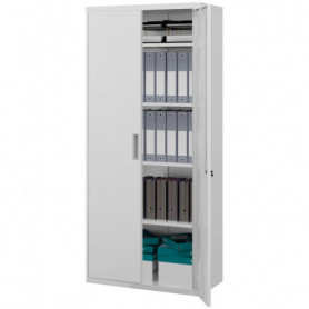 Stor Kontorsskåp 5 Hyllor Metall 80 x 40 x 180 cm Vit