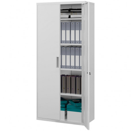 Stor Kontorsskåp 5 Hyllor Metall 80 x 40 x 180 cm Vit