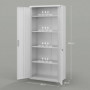Stor Kontorsskåp 5 Hyllor Metall 80 x 40 x 180 cm Vit