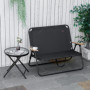 Campingstol 2-sits med Mugghållare 141 x 67 x 80 cm, svart