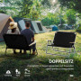 Campingstol 2-sits med Mugghållare 141 x 67 x 80 cm, svart