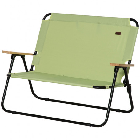 Campingstol 2-sits med Mugghållare 141 x 67 x 80 cm, Grön