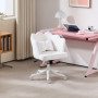 Kontorstol Petal Design Sammet Vit