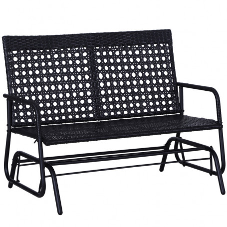 Trädgård Gungbänk 2-sits Svart 120 x 76 x 90 cm