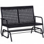 Trädgård Gungbänk 2-sits Svart 120 x 76 x 90 cm