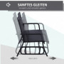 Trädgård Gungbänk 2-sits Svart 120 x 76 x 90 cm