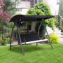 Hammock 3-sits med Soltak 198 x 124 x 179 cm svart