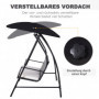 Hammock 3-sits med Soltak 198 x 124 x 179 cm svart