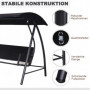 Hammock 3-sits med Soltak 198 x 124 x 179 cm svart