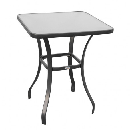 Trädgårdsbord Härdat Glas Svart 68,5 x 68,5 x 84 cm