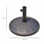 Parasollfot i Granit 14 kg justerbar för ∅38/48 mm stänger