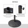 Parasollfot i Granit 14 kg justerbar för ∅38/48 mm stänger