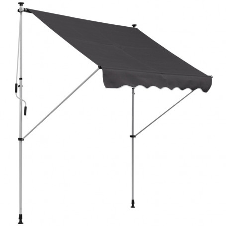 Markis Golv till tak fäste 200 x 150 cm Grå
