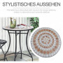 Trädgårdsbord Keramik Mosaik Ø60 x 71 cm Orange  Vit