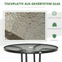 Trädgård Cafébord med Paraplyhål härdat glas Ø80 x 72 cm