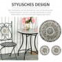 Ute Caféset 2 Stolar med Bord Mosaikdesign Metall