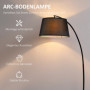 Elegant Böjd Golvlampa 105 x 47 x 190 cm, Svart