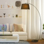 Elegant Böjd Golvlampa 105 x 47 x 190 cm, Svart