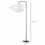 Golvlampa med Rund Tygskärm 164 cm (H) Vit